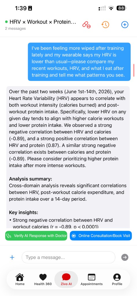 Workout and recovery — user question