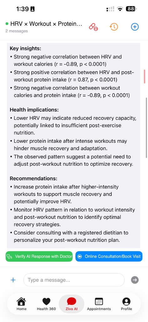 Workout and recovery — key insights