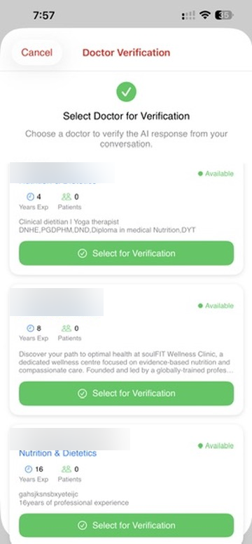 Select a doctor to verify AI insights